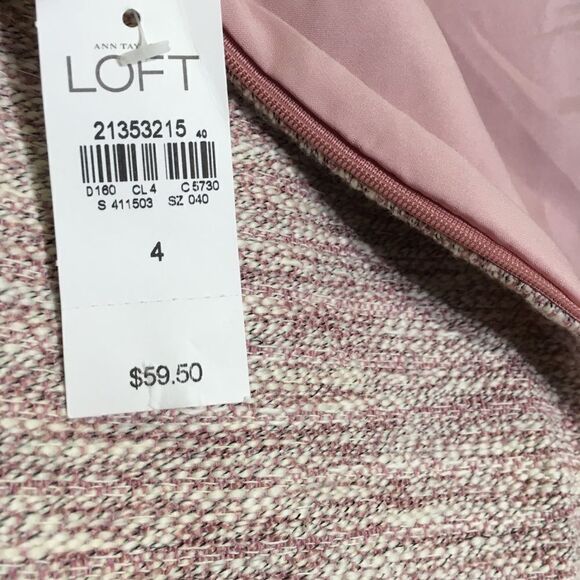 LOFT‎ PINK TWEED FAUX WRAP MINISKIRT 4 NWT - Picture 11 of 13